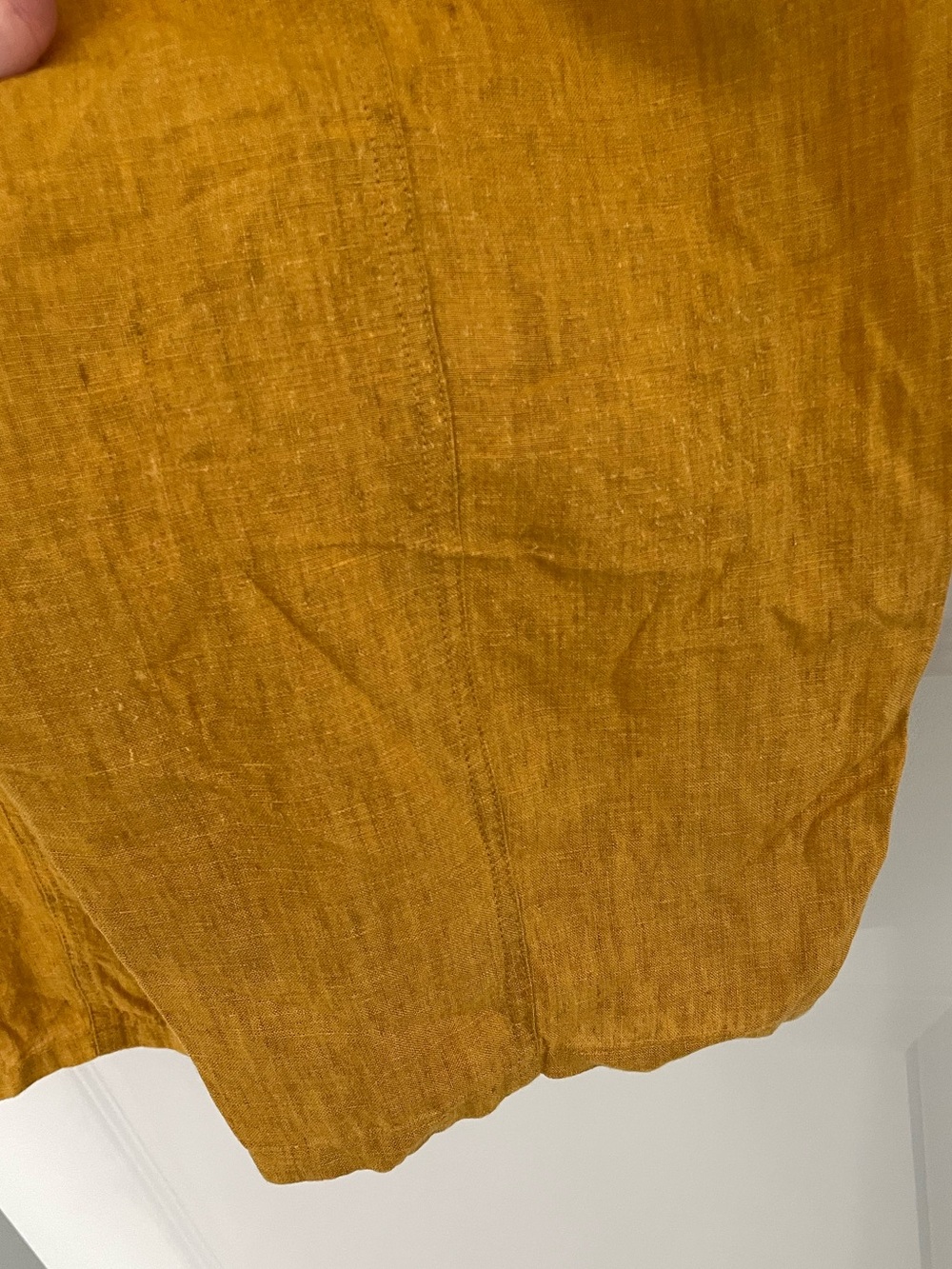 Eileen Fisher Cropped Linen Lantern Pants - Mustard - Picture 8 of 8